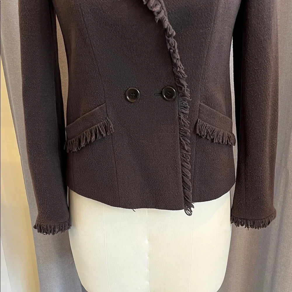 Armani Collezione - Vintage! -Double-Breasted Brown Blazer - Size 8 - Dark Brown - Picture 3 of 13